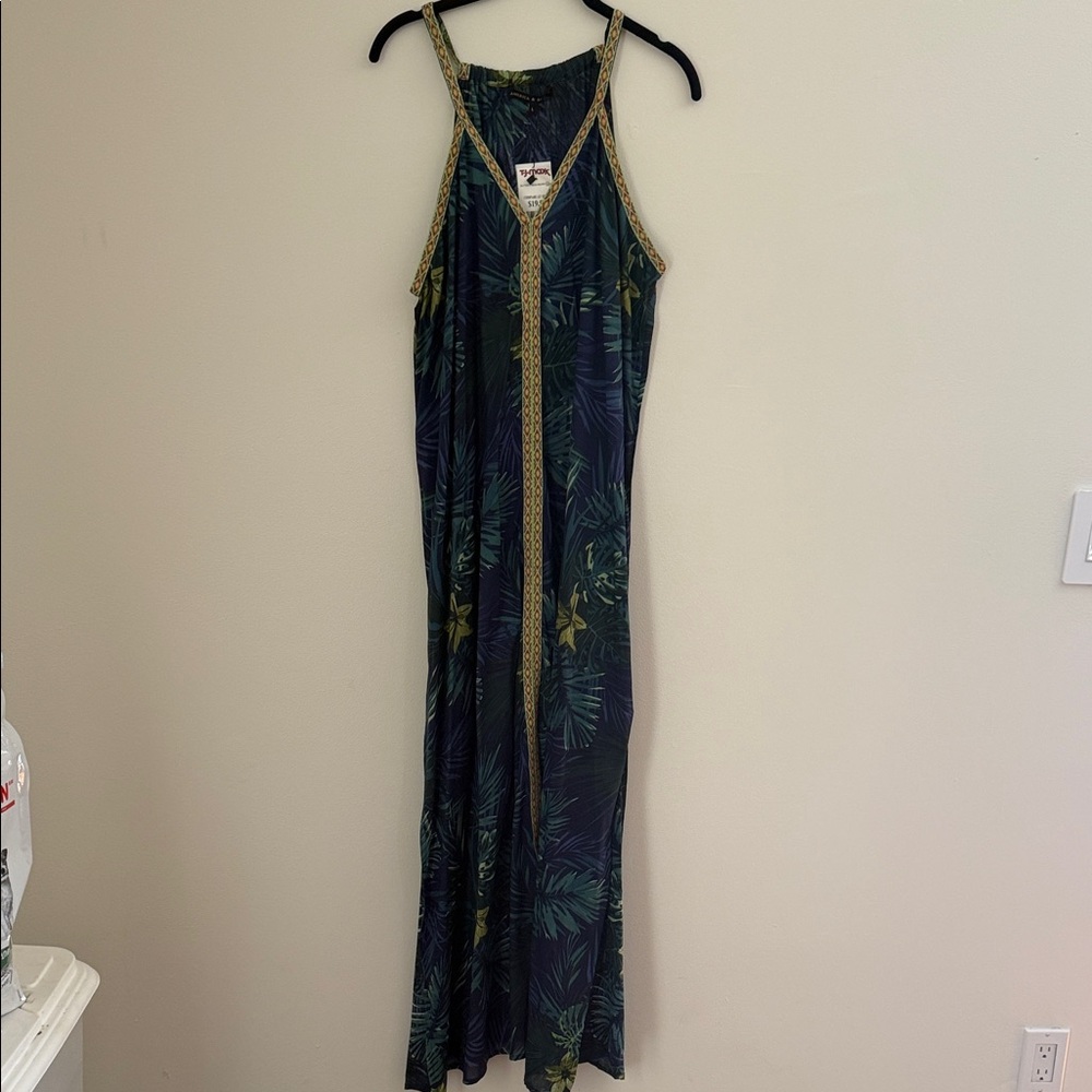 Gorgeous swim cover up . Deep green and blue. Cotton